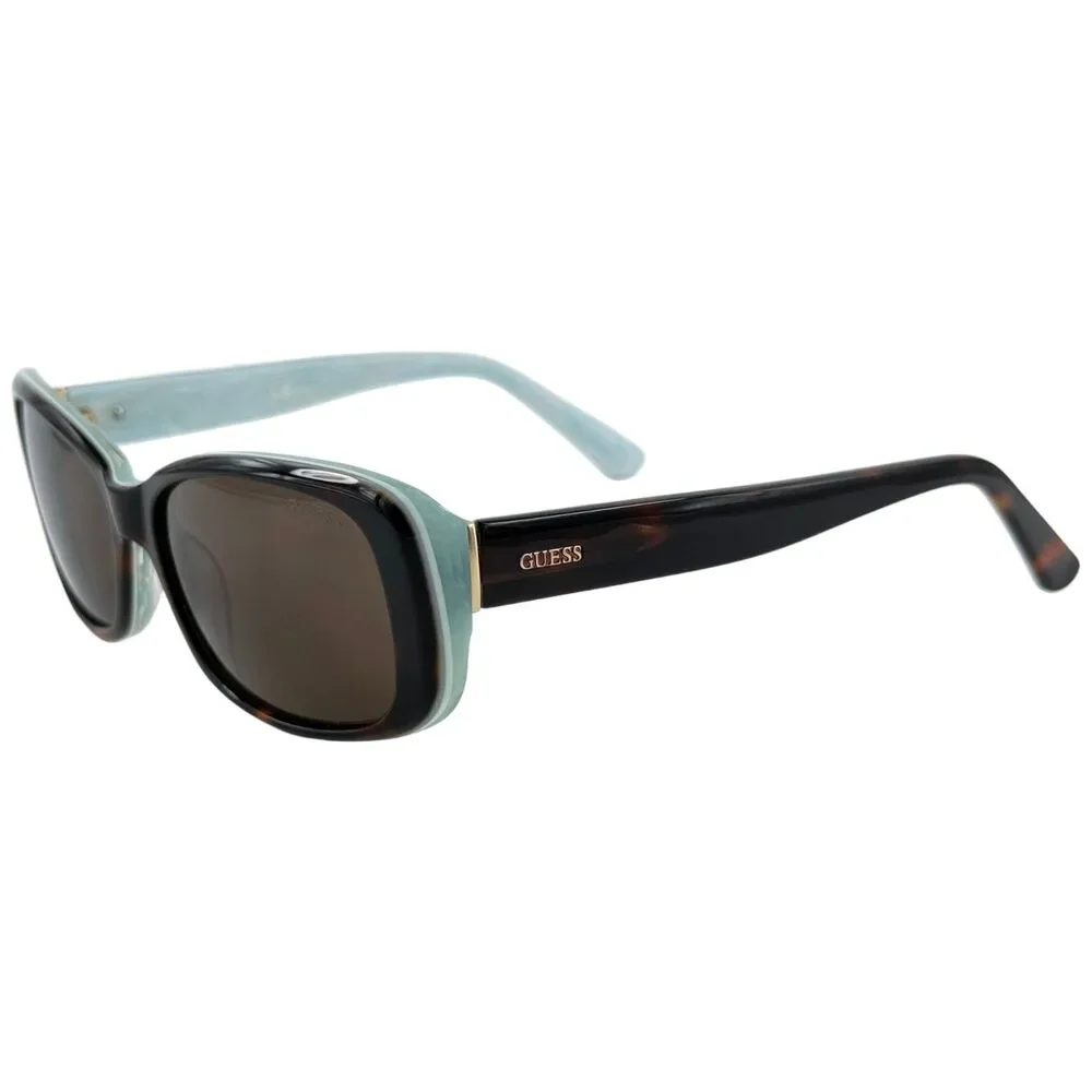 Guess GU7408 Womens Plastic Sunglass 52E Dark Havana 52-15 Brown Lenses w Case